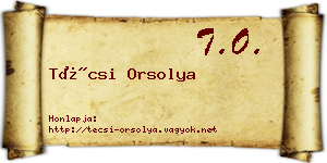 Técsi Orsolya névjegykártya