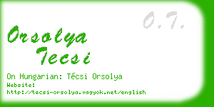 orsolya tecsi business card