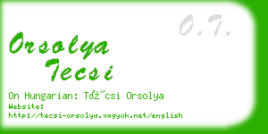 orsolya tecsi business card